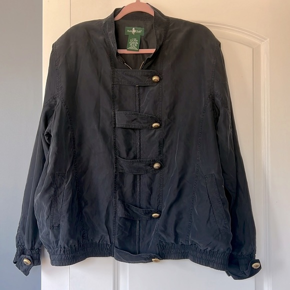 Vintage 1980’s Hunt Club 100% Silk Bomber Jacket - Picture 1 of 3